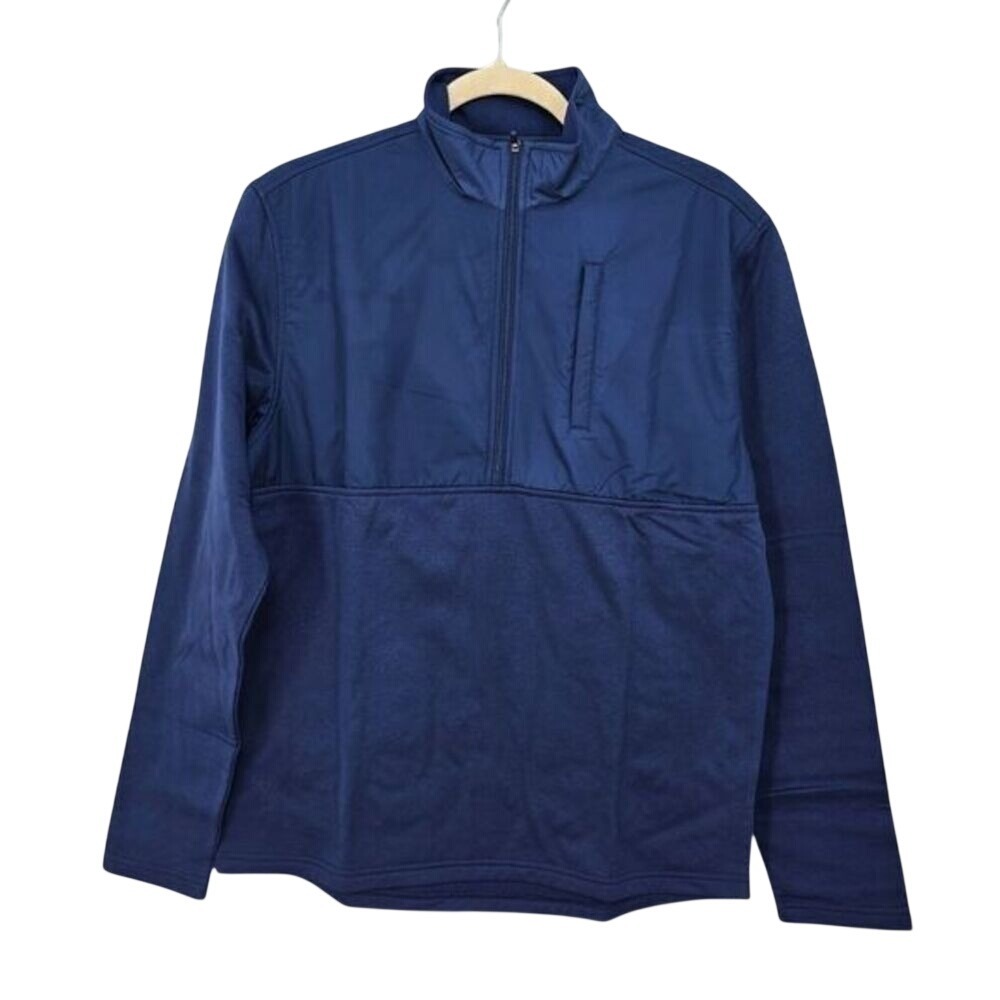 UNTUCKit Mens Navy Blue Hybrid Quarter Zip Pullover Performance Mock Neck‎ Small